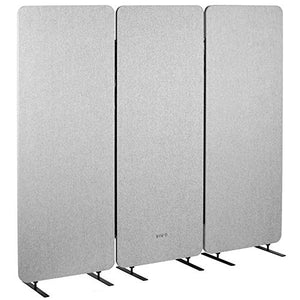 VIVO Privacy Panel Cubicle Divider Acoustic Wall Partition 72 x 66 inch Gray - PP-3-T072G
