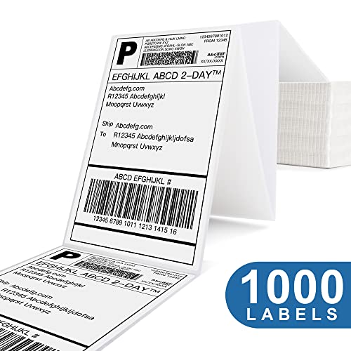 POLONO Label Printer - 150mm/s 4x6 Gray Thermal Label Printer, POLONO 4"x6" 1000 Labels Direct Thermal Shipping Labels, Compatible with Amazon, Ebay, Etsy, Shopify and FedEx