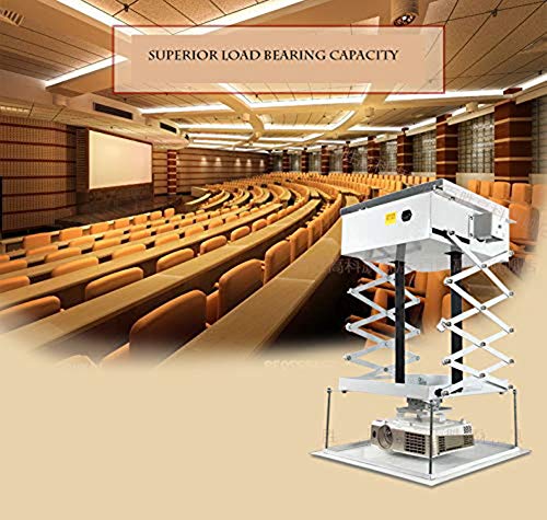 CGOLDENWALL Projector Lift Motorized Projector Mount Hanger Projector Ceiling Mount Adjustable Mounting Bracket Double Motors with Fixing Plate Max Load 44lb (Running Distance:100cm/39.37inches)