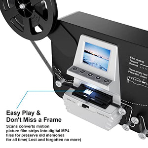 Jancane Film to Digital Converter with 2.4" Screen, Converts 8mm & Super 8 Film to MP4 Files, 32GB SD Card Included