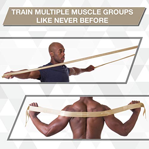 TheraBand CLX Resistance Band with Loops, Fitness Band for Home Exercise and Full Body Workouts, Portable Gym Equipment for Home Training, Best Gift for Athletes, 25 Yard Dispenser, Gold, Max, Elite
