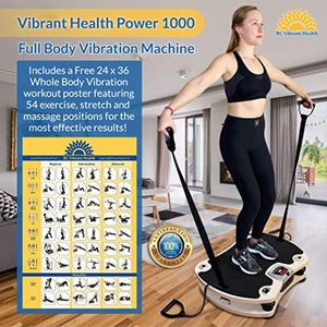 BC Vibrant Health Power 1000 Vertical Vibration Platform Machine - Whole Body Vibration: The Future of Good Health - Full Body Exercise Plate Device