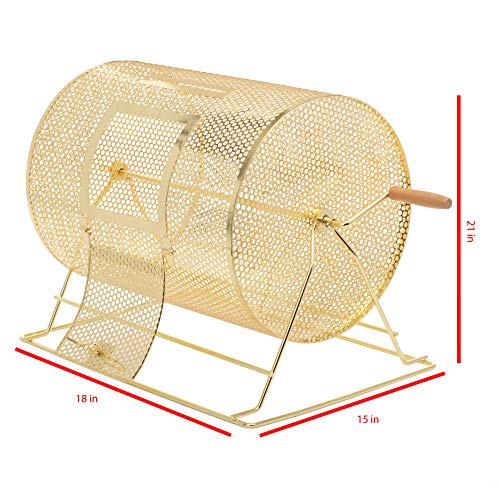 Large Brass Raffle Spinning Drum - 10000 Capacity Raffle Ticket Stubs or Bingo Balls - Small Business Supplies, Lottery, Fundraiser, Drawing Games