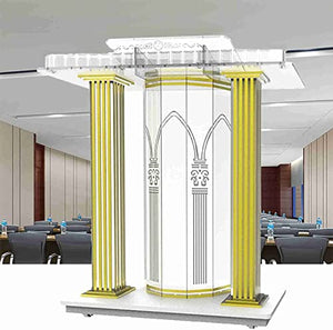 JOuan Acrylic Church Podium Stand with Wheels