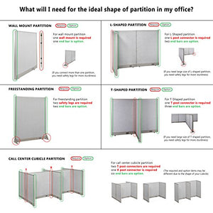 GOF Single Office Partition, Large Fabric Room Divider Panel, Custom Built Workstation 36" W x 60" H