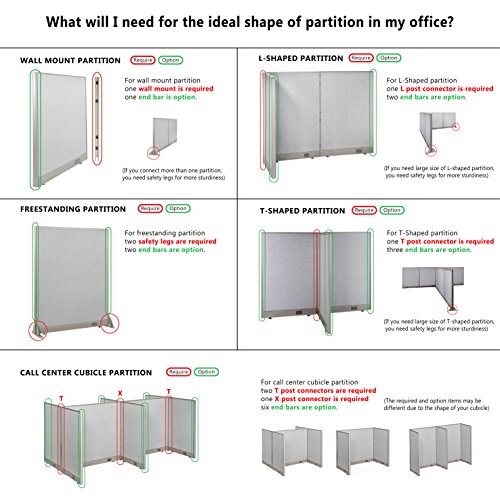 GOF Single Office Partition, Large Fabric Room Divider Panel, Custom Built Workstation 36" W x 60" H