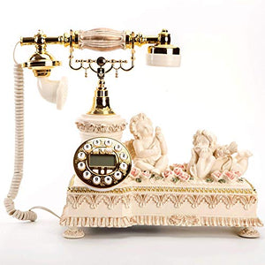 OPiCa Antique Decoration Retro Telephone - Cupid Design - Wired Home Landline Mobile Phone