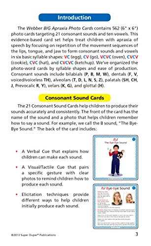 Super Duper Publications | Webber® Big Apraxia Photo Cards | Organized Words by Syllable for Ease of Speech Production | Vowels and Consonants | Basic Syllable Shapes | Activities with Instructions