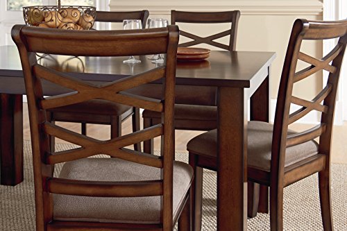 Standard Furniture Redondo Counter Height Table and Four Chairs Set, Cherry Brown