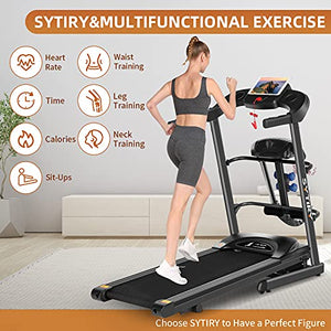 SYTIRY Treadmill,3.25Hp Home Folding Treadmill, Treadmill with Multifunctional Massage Head, Aerobic Fitness Trainer for Waist, Legs and Neck, Running Machine Suitable for Home/Office