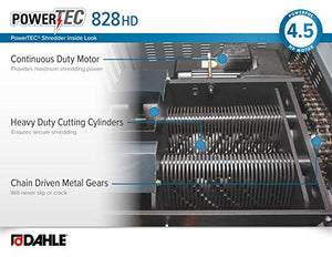 Dahle PowerTEC 828 HD Hard Drive/Paper Shredder, Chain Driven 4.5 Hp Motor, Security Level P-3/H-4