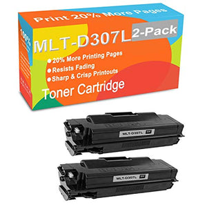2-Pack (Black) Compatible ML-4512ND ML-5012ND ML-5017ND Printer Toner Cartridge Replacement for Samsung MLT-D307L Printer Toner (High Yield)