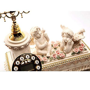 OPiCa Antique Decoration Retro Telephone - Cupid Design - Wired Home Landline Mobile Phone