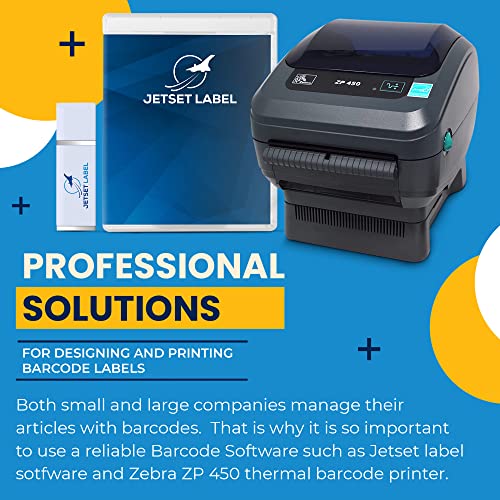 JetSet Label Zebra ZP450 Network Edition Thermal Barcode Printer | USB & Ethernet Connectivity 203 DPI Resolution | UPS WorldShip Compatible | Software Included