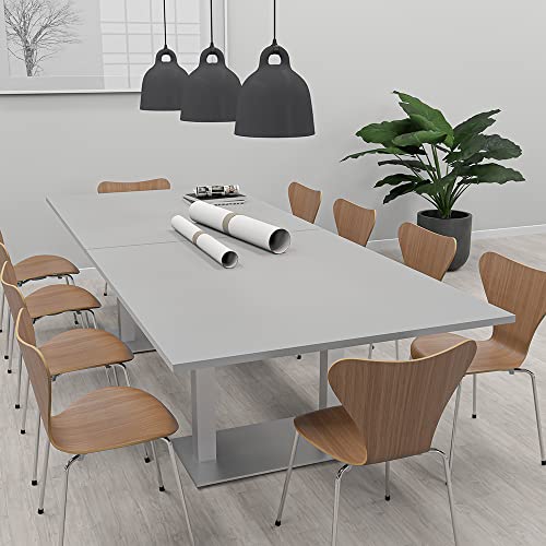SKUTCHI DESIGNS INC. 10' Rectangular Conference Table with Matte Black Base | Harmony Series | 10 Person | Black Cypress
