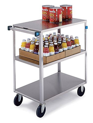 Lakeside Manufacturing Banquet Truck Utility Cart, Stainless Steel, 3 Shelves, 500 lb. Capacity