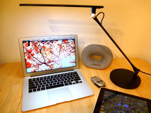 Lightwell S450 by Lumiy - Ultra Bright LED Light Panel Desk Lamp (Midnight Black with Clamp)