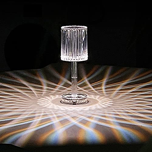 LED Night Light Desk Lamp Touch Sensor Crystal Table Lamp (White/Yellow)