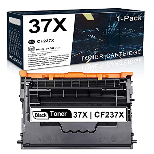 1-Pack 37X | CF237X High Yield Toner Cartridge (Black) Compatible Replacement for HP CF237X Enterprise M607dn M608n M608dn M608x M609dh M609dn M609x MFP M631dn M631z M632h M632fht Printer Cartridge