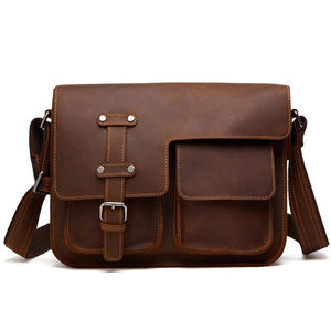 KGEZW Men's Leather Shoulder Bags Crossbody Bags Large Crossbody Bags Men's Travel Bags Briefcases (Color : A, Size : One Size)