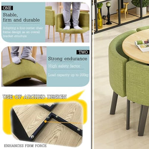 DIHRVTHC Round Dining Table Set for 4, Multi-Purpose Furniture Set