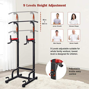 RELIFE REBUILD YOUR LIFE Power Tower Dip Pull Up Station Tower for Home Gym Strength Training Fitness Equipment