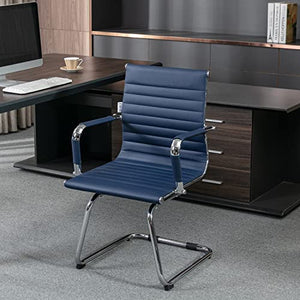 Okeysen Conference Room Chairs Set of 6 - Modern Office Guest Chairs with Mid Back & Sled Base