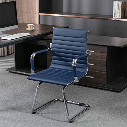 Okeysen Conference Room Chairs Set of 6 - Modern Office Guest Chairs with Mid Back & Sled Base