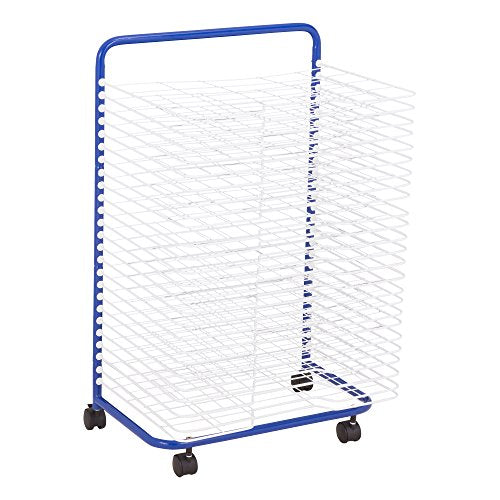 Sprogs 25-Shelf Mobile Art Drying Rack - Heavy-Duty Steel Rolling Cart
