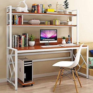 QERNTPEY-Desks Computer Desk Home Office Computer Table Study Writing Desk Workstation with Metal Home Office Corner Desk (Color : Black/White Frame, Size : 120x60x158cm)