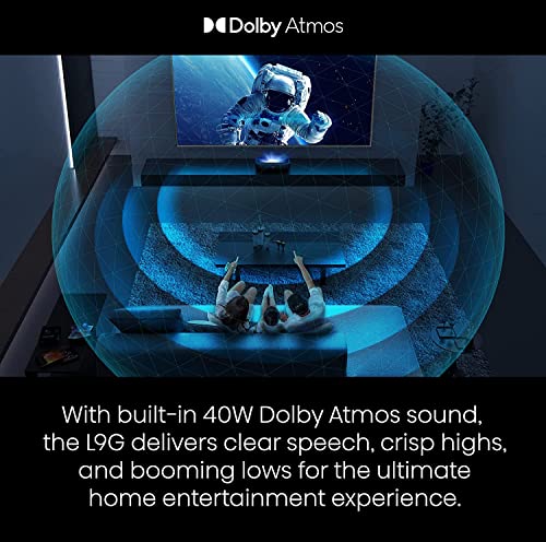 Hisense 100L9G 4K UHD Tri-Laser Ultra Short Throw Projector - 3000 Lumens Android TV HDR10 Dolby Atmos 40W Audio