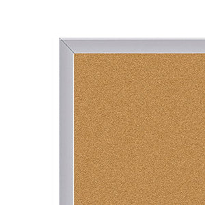 Ghent 48"x96" Aluminum Frame 1/2" Premium Natural Cork Bulletin Board, Made in the USA