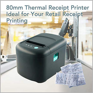 Gainscha 3'1/8 80mm Thermal Receipt Printer, Serial+USB+Ethernet, Support Hanging on The Wall can Save Place-High Speed Printing ESC/POS Windows for Bill POS Terminal Printer