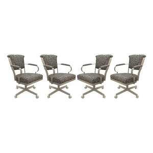 Tobias Designs Inc. Set of 4 Miami Swivel Metal Caster Chairs on Reading Base