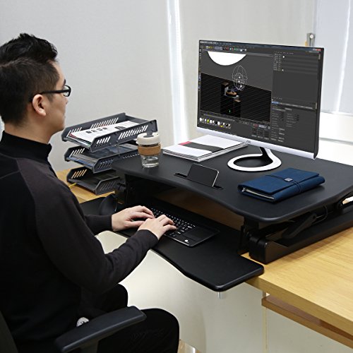TOUCHXEL Stand Up Desk Converter 12 Level Height Adjustable Riser Workstation