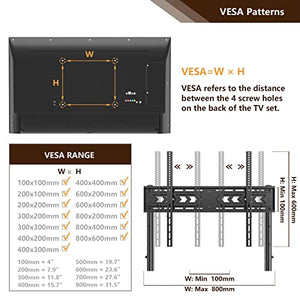 TAVR Furniture Mobile TV Cart Rolling TV Stand for 55-100 Inch Screens up to 250 lbs, VESA800x600 mm, Heavy Duty Height Adjustable