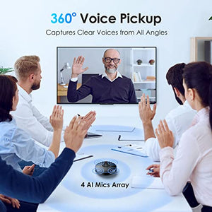EMEET M220 Professional Wireless Speakerphone - 360°Voice Pick-up, 8 AI Noise Cancellation Mics, Bluetooth, Skype Speakerphone