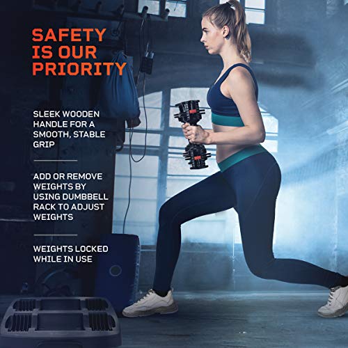 Lifepro PowerUp Adjustable Weights Dumbbells Set - Home Workout Equipment for Weight Lifting, Strength Training, Muscle Building, Core Fitness - Light 2.5 lb-15 lb Adjustable Dumbbells Set of 2