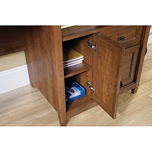 Sauder 419401 Edge Water Computer Desk With Hutch, L: 59.06" x W: 23.31" x H: 46.42", Auburn Cherry finish