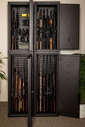 Secure It Gun Storage Agile Quad Model 52 and 40 - Combo Kit, Gun Cabinet Holds 24 Rifles, uses CradleGrid Technology, Heavy Duty Guns Safes with Keypad Control, Safely Stores Guns, Easy Assembly