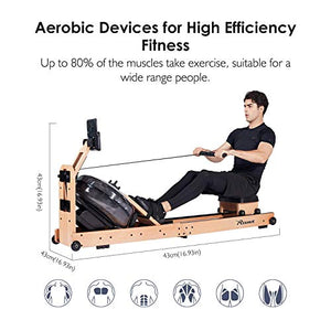 REEHUT Rowing Machine for Home Use Foldable Water, Resistance Rowing Machine, Fitness Equipment With Bluetooth and Free APP