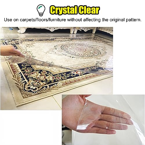 YANBI Clear Carpet Protector/Floor Runner, Transparent PVC Chair Mat, 100cmx700cm