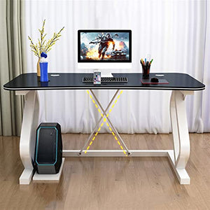 YUHUAWF Computer Desk with Mobile Phone Card Slot - Black, 100CM