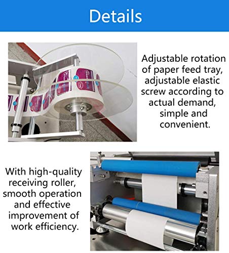 Hanchen Semi-Automatic Round Bottle Labeling Machine, High Speed Adjustable Labeler Pneumatic Label Applicator Machine for Width 20-230mm Length 20-300mm in Label 10-30pcs/min (110V)