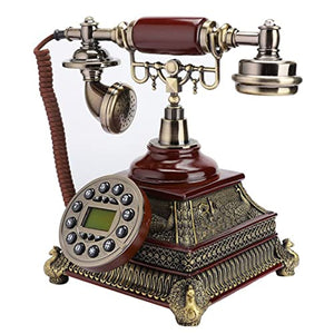 None European Style Retro Handset Telephone Vintage Corded Landline Phone