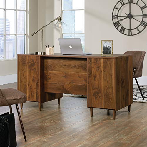 Sauder 421113 Clifford Place Executive Desk, L: 59.06" X W: 23.43" X H: 30.00", Grand Walnut finish