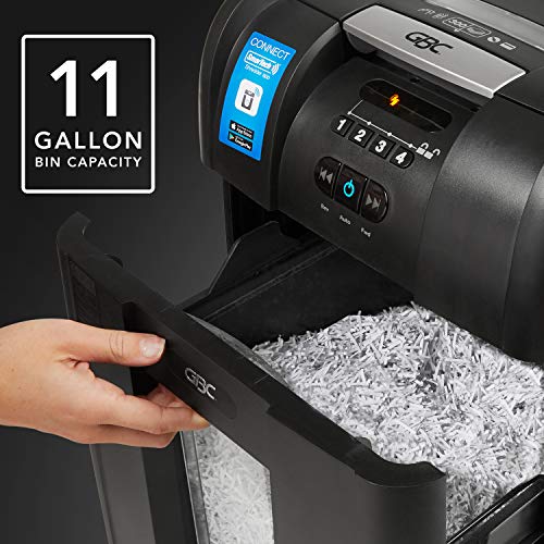 GBC Paper Shredder, SmarTech Enabled, Auto Feed, 300 Sheet Capacity, Super Cross-Cut, 5-10 Users, Stack-and-Shred 300X (1757576S)