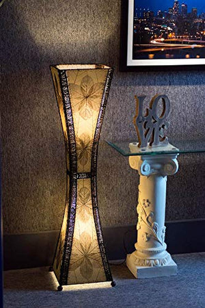 Eangee Hour Glass Natural Large Tower Floor Lamp