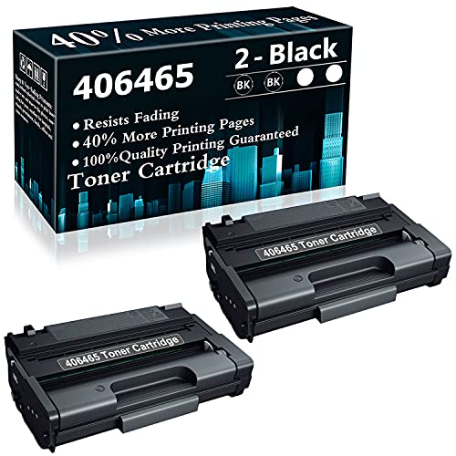 Compatible Toner Cartridge Replacement for Ricoh 406465 Aficio SP 3400SF 3410SF 3410DN 3400N Printer Ink Cartridge (Black,2-Pack)
