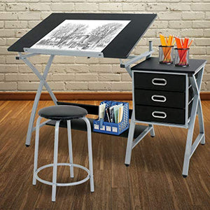 High Durability Perfect Angle Home Office Table Drafting Design Drawing Desk Board Adjustable Storage Art Artist Architect